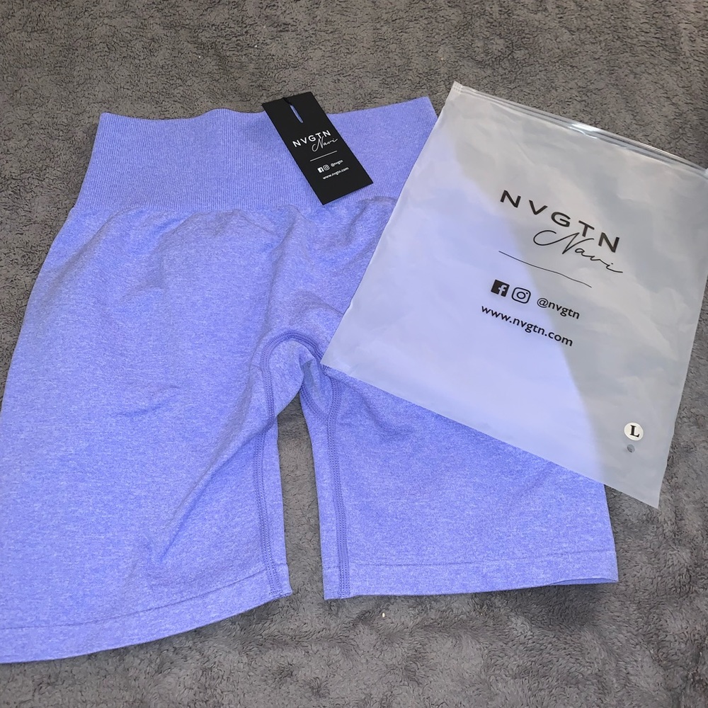 NVGTN Periwinkle Scrunch Shorts Size Large